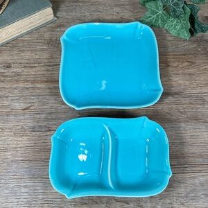 Vintage Franciscan Ware El Patio Turquoise Relish Dish & Hor D’Oeuvre Tr…